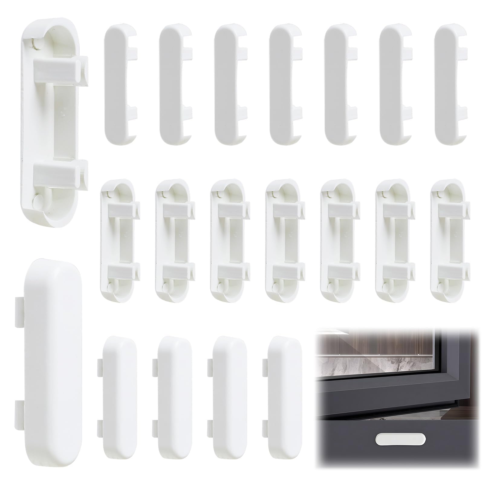 20 Pcs Window Drainage Cover Caps White Weep Hole Covers Window Replacement Drainage Caps Double Glazing Cover Caps UPVC Double Glazing Caps for UPVC Windows(White)
