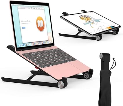 Amazon Co Jp ノートパソコンスタンド パソコンスタンド 高さ 角度調整可能 姿勢改善 肩こり 腰痛 猫背解消 折りたたみ式 持ち運び便利 収納便利 滑り止め パソコン用ホルダー Miikare 軽量 ノートタブレットpcスタンド Macbook Air Macbook Pro Ipad ノートpc