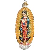 Old World Christmas Our Lady of Guadalupe Glass Blown Ornament for Christmas Tree, Handcrafted Holiday Decoration, Religion Collection