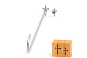 PKPKAUT 2Pcs Mini 3/4" & 1" Branding Irons, Christian Cross Custom Wood Branding Iron Personalized for Wood Working, Leather Hats, Felt, Cowhide, BBQ & Bread Logo, Steak Branding Iron for Food (089#)