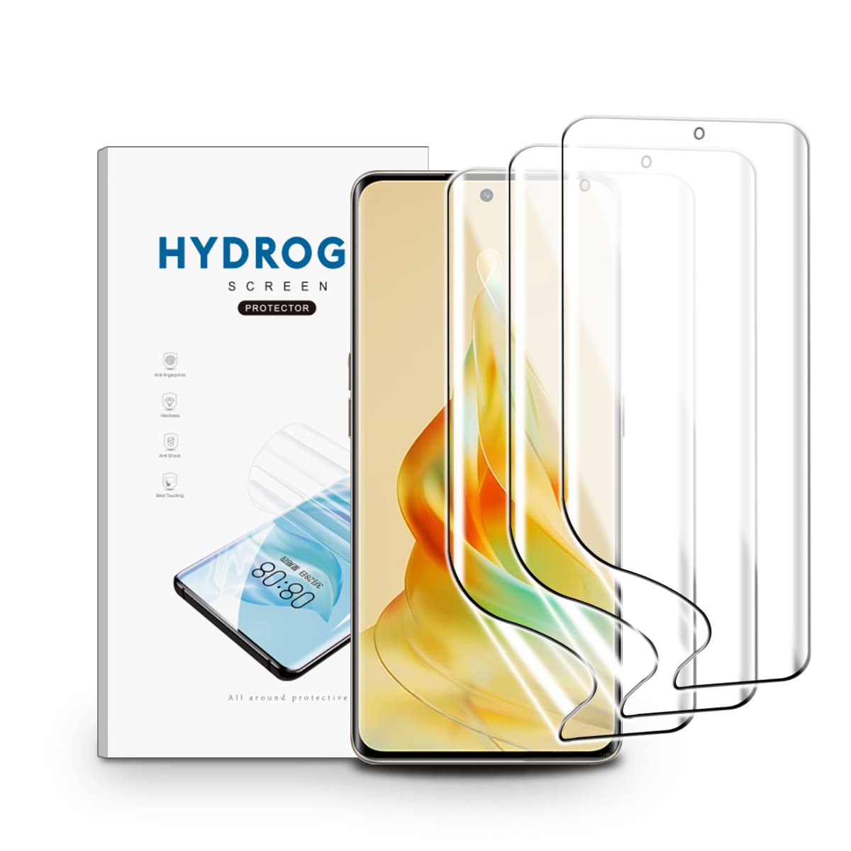 nvskvd Screen Protector Films for OPPO Reno 8T 5G, 3 Pieces Transparent HD Soft TPU Screen Protector Film Anti-Fingerprint