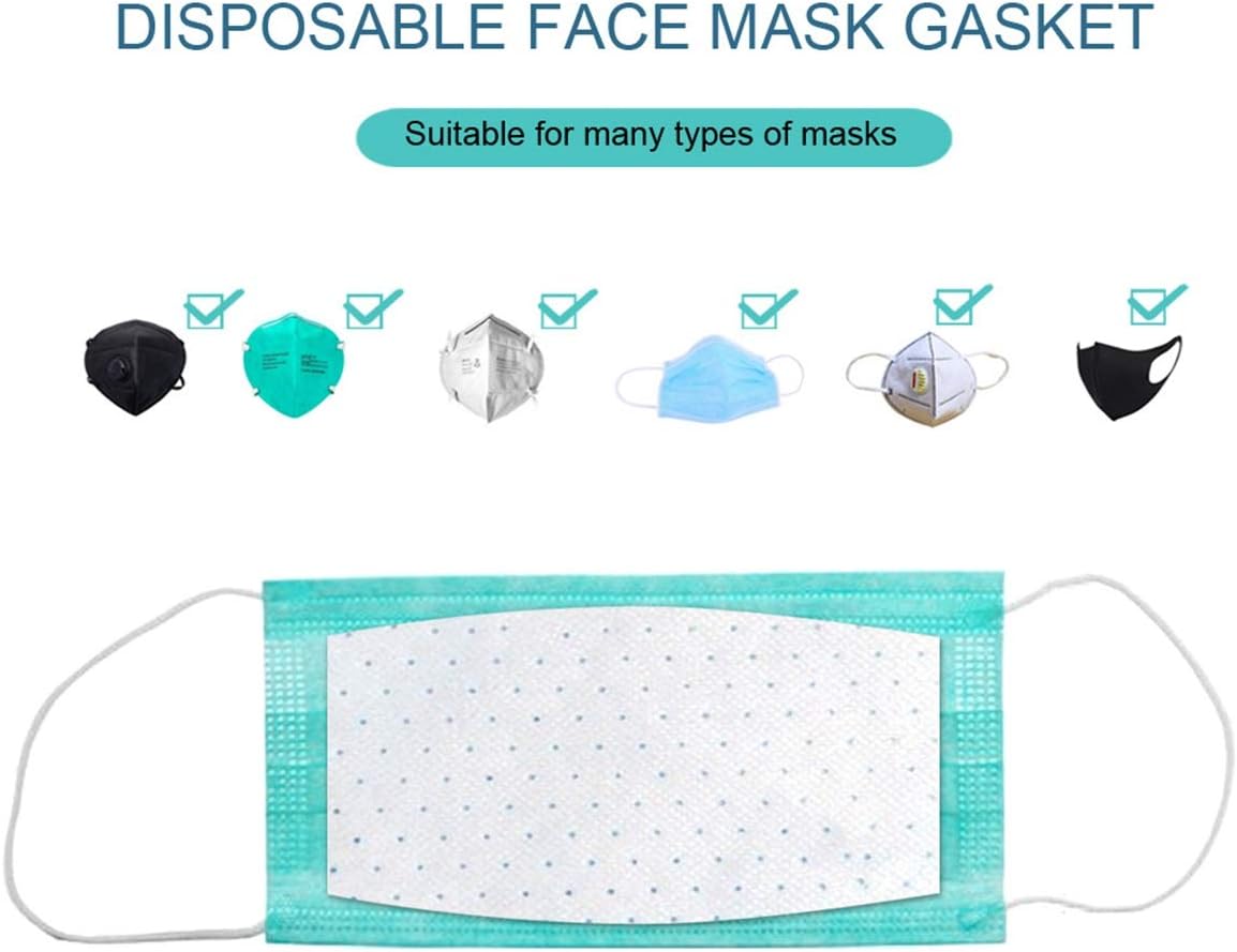 100 Pcs Disposable N95 Activated Carbon Filter Face Mask Gasket, 3 Layers Breathable PM2.5 Activated Carbon Filter Protective Filter Mouth Mask for Men Women with Filter Slot