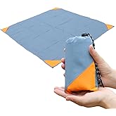 Orga'Neat Pocket Picnic Blanket, Sandproof Lightweight Pocket Camping Tarp, 55″x 60″ Foldable & Fits into Small Bag, Water Resistant Washable Quick Dry Compact Beach Mat for Outdoor Recreation