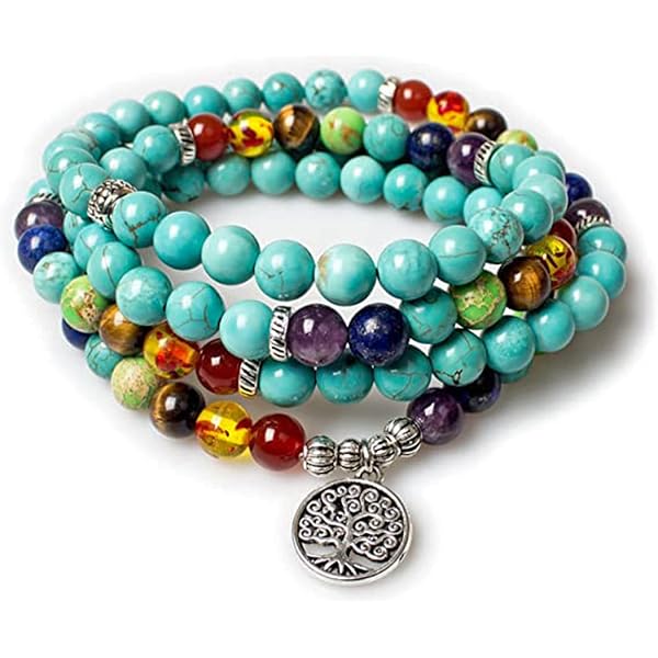Bracelet Mala 108 Perles De 6 Mm En Jade Blanc - Avec Pendentifs Bouddha Et Lotus - Pour Méditation, Yoga, Prière - 6