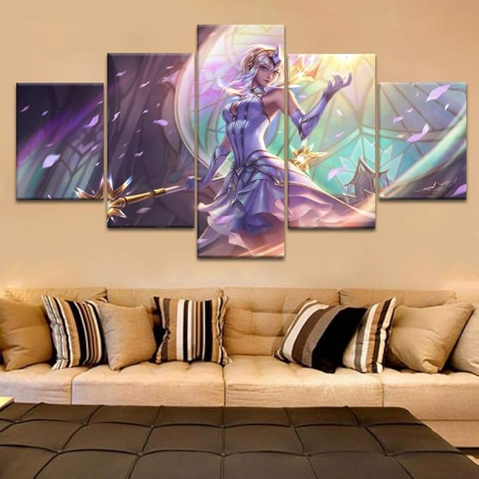 Marco de 5 piezas Impresión en HD Pintura en lienzo League of Legends