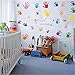 Wall Art Decal Sticker Set for Kids DIY Primary Color 26pcs Handprints Happy Everyday Bedroom Playroom Nursery Decor