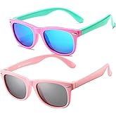 AZorb Kids Polarized Sunglasses TPEE Rubber Flexible Frame for Boys Girls Age 3-8, 100% UV Protection
