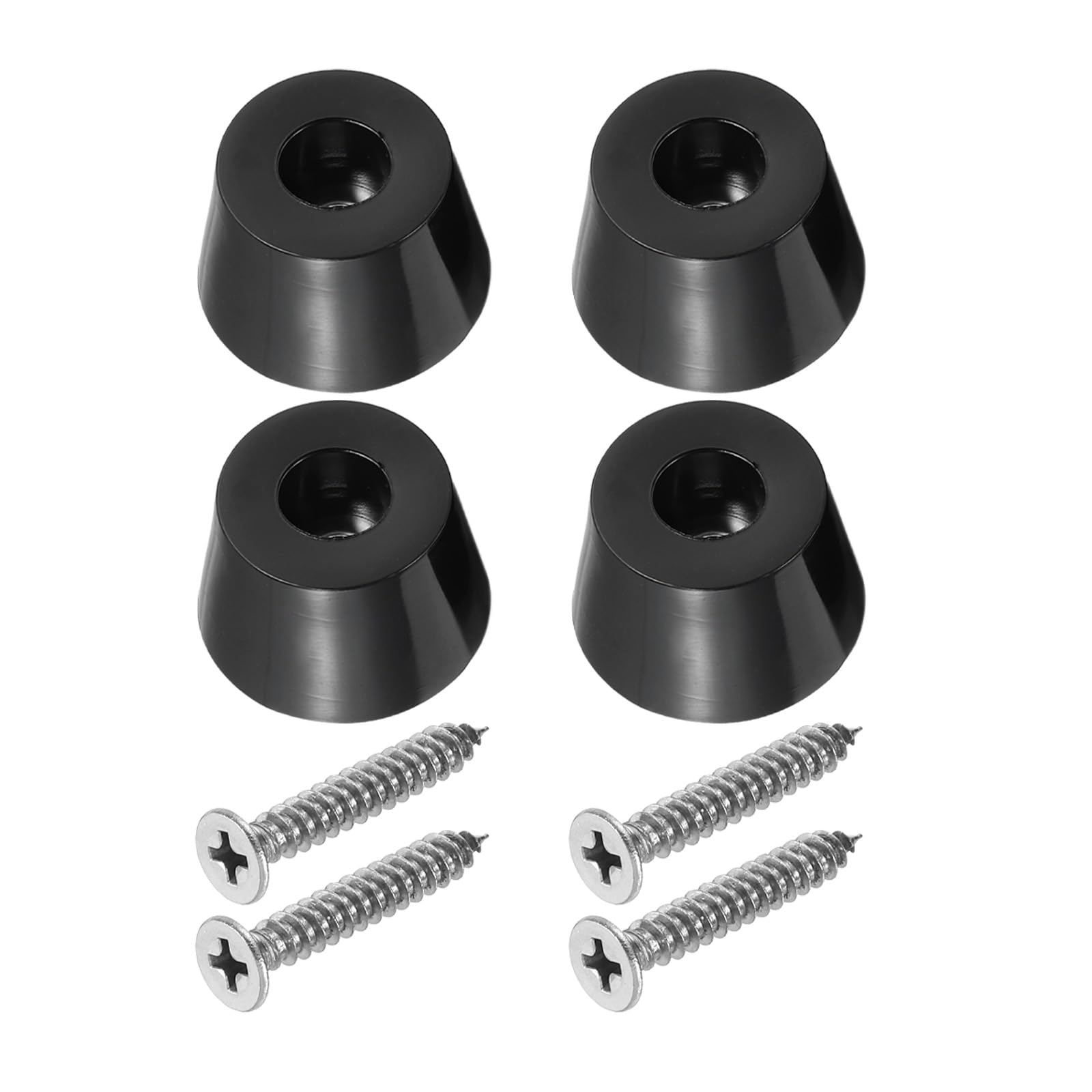 PATIKIL Cutting Board Feet, 4 Pack Round Rubber Feet Bumpers Non Slip Bumper Pads with Stainless Steel Screws for Furniture Chairs Desks Electronics (0.24"Wx0.79"H)