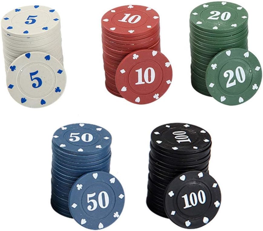 NUOBESTY Opaque Plastic Chips,Bingo Chips Learning Math Counting,Mini Chips Game Set For Kids 100Pcs