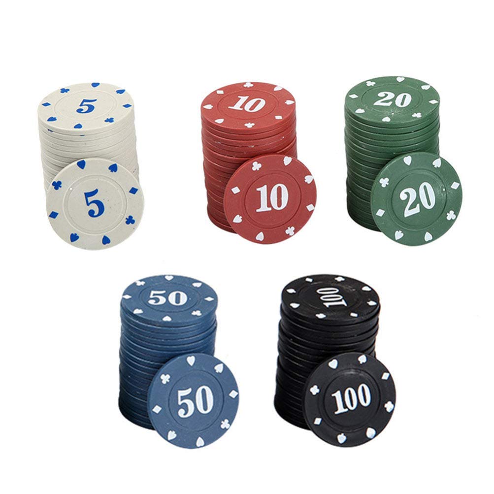 NUOBESTY Opaque Plastic Chips,Bingo Chips Learning Math Counting,Mini Chips Game Set For Kids 100Pcs