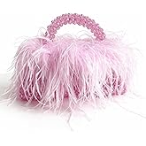 lafaflos Feather Clutch Purse Bag, Handmade Beaded Handbag Clutches, Women Evening Bags for Party