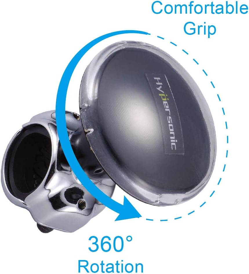 Hypersonic Black Steering Wheel Spinner Knob Car Power Handle BigaMart