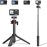 BRDRC Action 5 Pro Tripod Accessories, 21” Extension Rod Mini Table Desk Selfie Stick Portable Handle Grip Quick Release Stand with Cold Shoe for DJI Osmo Action 5 Pro 4 3 Camera