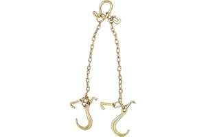 Mytee Products 5/16'' x 3' G70 V-Chain Bridle w/ 8" Medium J Hooks, T- Hook & J-Hook w/Grab Hooks 3' Legs 4700 lbs WLL