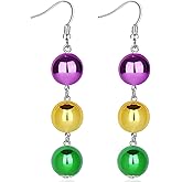 Mardi Gras Earrings Mardi Gras Beaded Mask Dangle Earrings for Women, Pendientes De Carnaval,Carnival Parade Jewelry Holiday Gifts