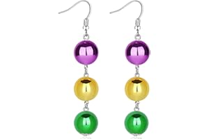 MUAGOCHIC Mardi Gras Earrings Mardi Gras Beaded Mask Dangle Earrings for Women, Pendientes De Carnaval,Carnival Parade Jewelry Holiday Gifts