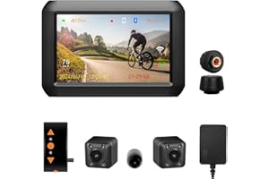 VSYSTO WiFi Motorcycle Dash Cam, 4'' Screen Motorbike Rear View Camera with TPMS, HD 1080P Front and 720P Left and Right Came