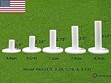 FINGER TEN Golf Rubber Tees Driving Range Value 5 Pack, Mixed Size or 5 Same Size for Practice Mat