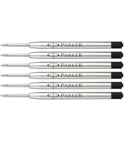 Unibene Parker Compatible Gel Ink Ballpoint Refills 12 Pack,0.7mm Medium Point-Blue, Smooth Writing Replaceable German Ink Tactical Pen Refills For Parker Ballpoint/UZI Pen