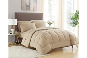 Sweet Home Collection Down Alternative Comforter All Season Warmth Luxurious Plush Loft Microfiber Fill Duvet Insert Bedding, King, Taupe