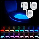 Chunace [3 Pack] Rechargeable Toilet Light LED Color Changing Toilet Bowl Nightlights with Motion Activated Sensor Cool Bathr