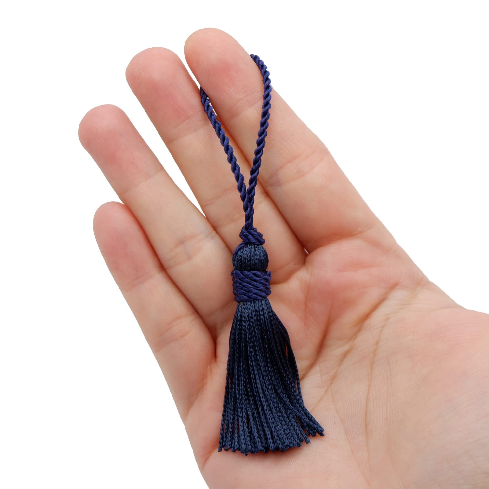 TEXTEX = Cuquillo Tassel with Tied on the Head. 5cm Long. 100% Rayon. Bag of 5 Units - (Navy Blue)