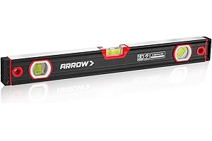 ARROW FASTENER ARROW 16-Inch Level, Magnetic Torpedo Level with 45°/90°/180° Bubbles, Aluminum Alloy Body, Precision-Machined Base, Shockproof Rubber End Caps, V-Groove & Hanging Hole for Construction, Carpentry