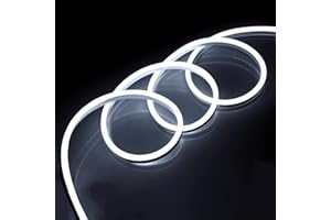 GUOTONG Neon Rope Lights 10ft/3m 110V Daylight White LEDs Waterproof Flexible LED NEON Light Outdoor Indoor Flexible Connectable for Camping Backyards Deck Bar Party