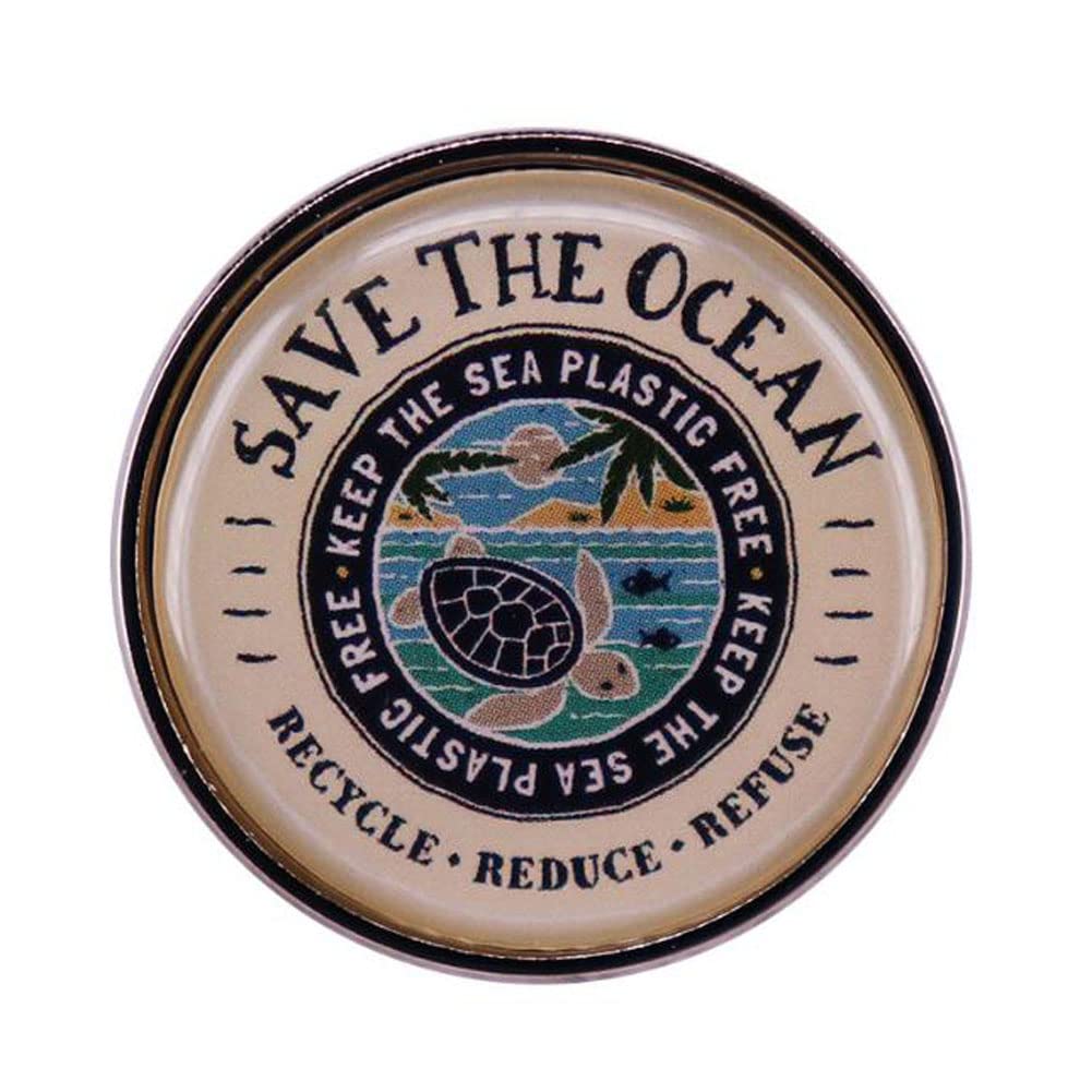 Save The Ocean Lapel Pin Badge Pin Environmentalism Badge Enamel Badges Lovely Button Turtle Brooch