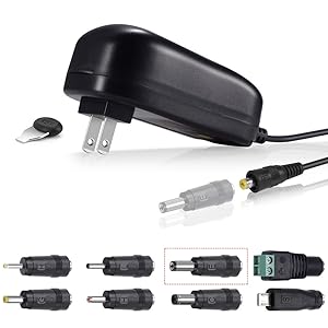 SoulBay 3V 4.5V 5V 6V 7.5V 9V 12V 36W Universal AC/DC Adapter Switching Power Supply Charger with 8 Tips for Household Electronics - 3000mA Max