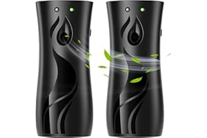 BINEDHEI (2-Pack) Automatic Fragrance Dispenser | Automatic Air Freshener Spray Dispenser | Wall Mounted or Standing Aerosol Sprayer for Hotel Office Living Room Bathroom Commercial Place (Black)