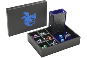 Grajar 3 in 1 Dice Tray with Lid, Portable Dice Box Storage for DND, Dungeons and Dragons, D&D, MTG & RPG Games - Blue