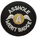 SpaceAuto Asshole Merit Badge Military Tactical Morale Funny Patch - 2.48