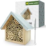 Garden Locker Wild Bee House Insect Hotel with Metal Roof 17x12x17cm view 1