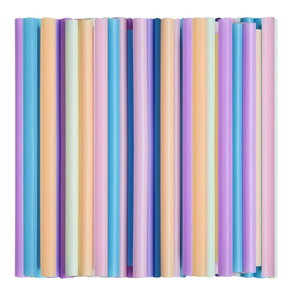 Photo 1 of 120 PCS Jumbo Disposable Drinking Straws for Milkshakes, (0.43" x 8.2" long) Plastic Smoothie Straws