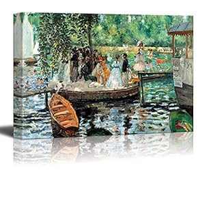 La Grenouillere by Pierre-Auguste Renoir - Canvas Print Wall Art Famous Oil Painting Reproduction - 12" x 18"