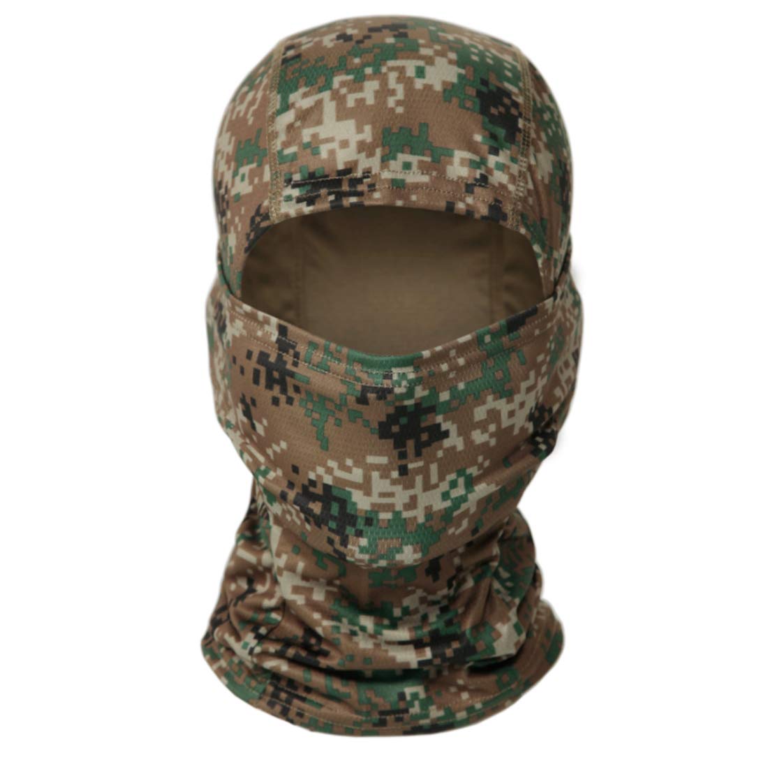 QMFIVE Balaclava Camo Ninja Hood Tactical Full Face Mask Head Wrap Face Neckerchief Men and Women Multi-purpose Outdoor Hiking Cycling Climbing (Ctype-AOR2)