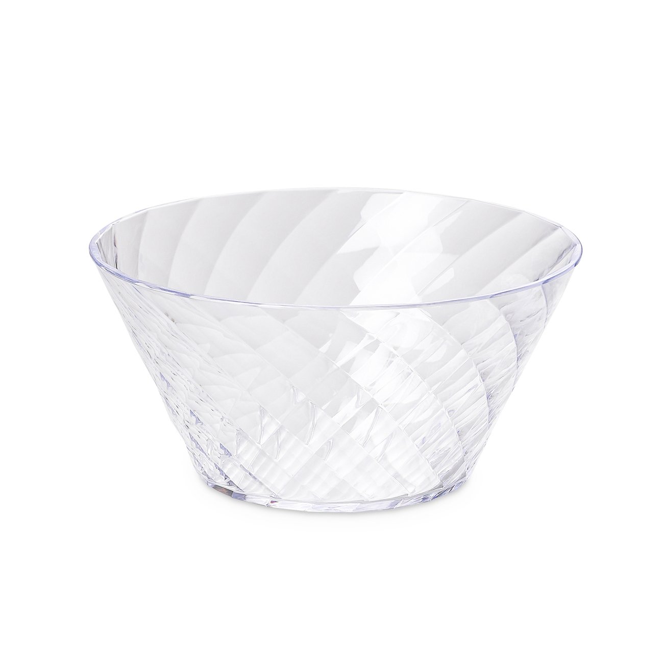 Omada Design 7,87 inch Diameter Salad Bowl Made of Acrylic with a Diamond Effect, Easily Stackable and Dishwasher Safe, Transparent