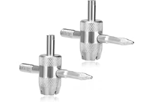 BWBWND 2PCS 4-Way Valve Core Removal Tool, 4-in-1 Valve Core Tools Tire Valve Stem Remover Installer, Multifunctional 4 Way Tyre Stem Cores Repair Wrench for Car Bicycle Motorcycle