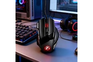 High Performance Wired Gaming Mouse, 3200 DPI, RGB, Adjustable Weights for PC Laptop - Black
