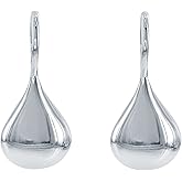 Sterling Silver Kisses Style Teardrop Earrings