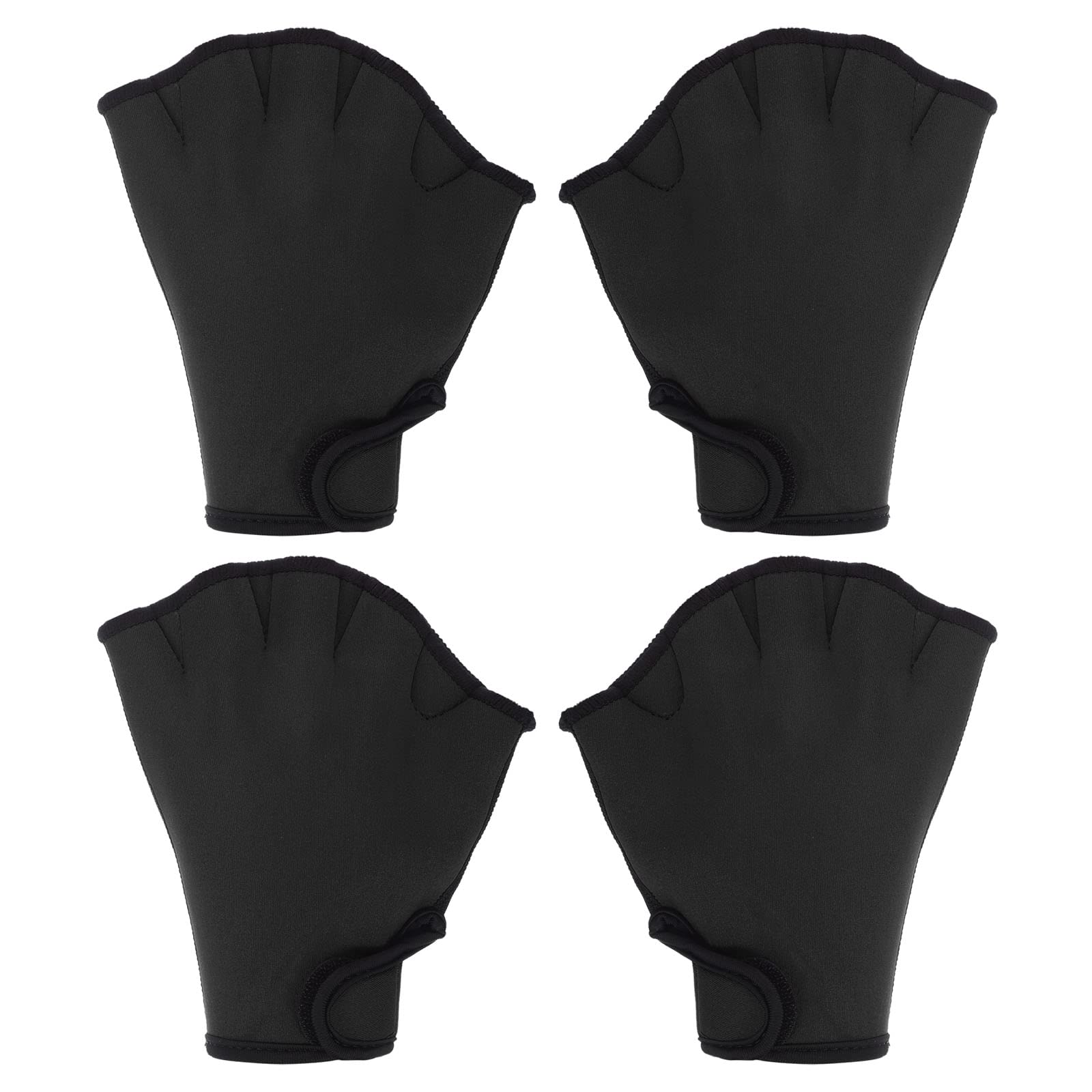 PATIKIL Webbed Swim Gloves, 2 Pairs Unisex Swimming Resistance Gloves Water Resistance Training Accessories for Swimming and Diving, M, Black