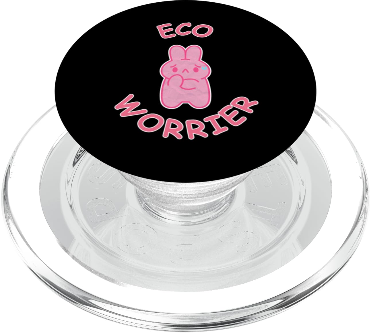 Eco Worrier Pink Bunny Rabbit - Kawaii Environmental Design PopSockets PopGrip for MagSafe
