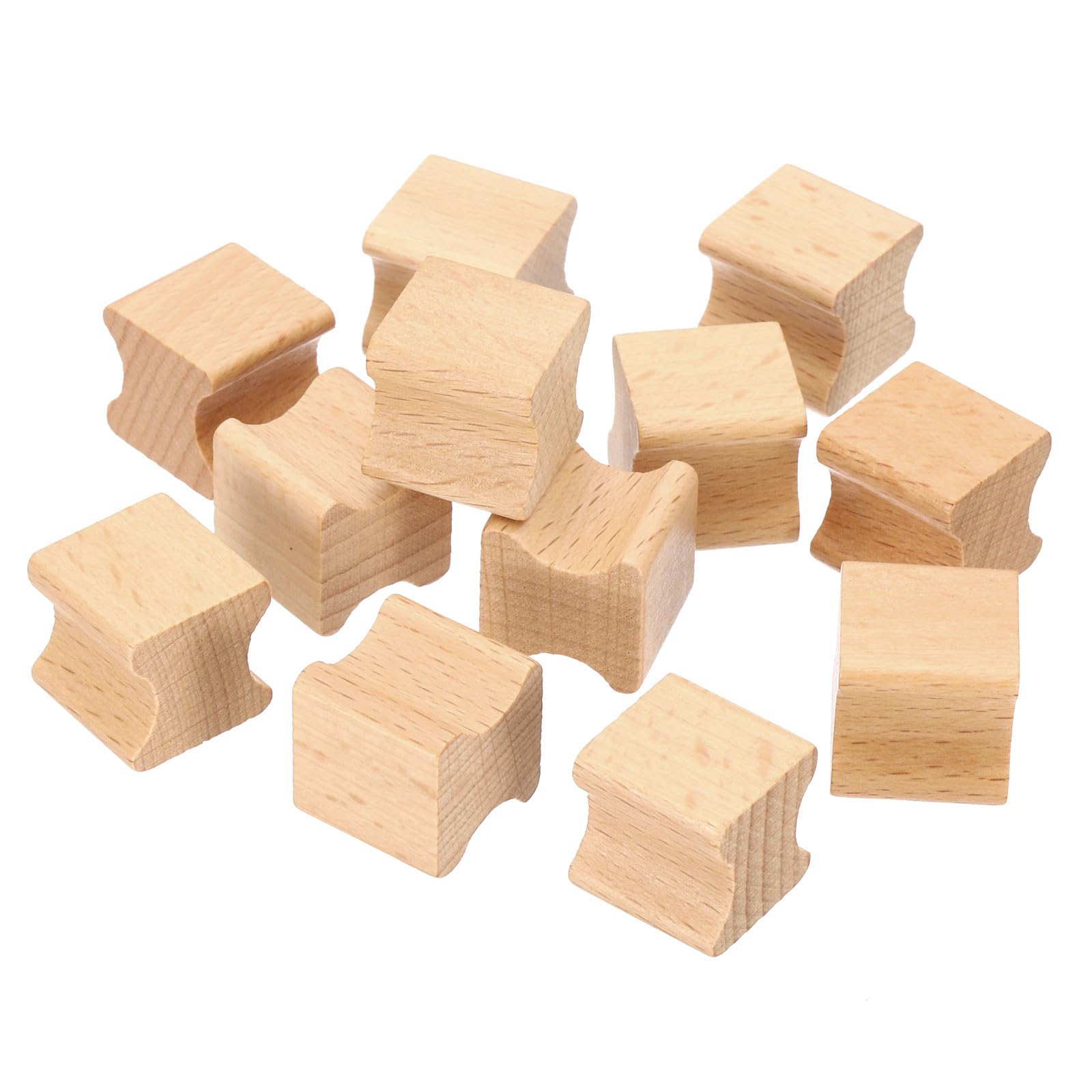 PATIKIL 20x20mm Blank Wood Rubber Stamp Mounts, 12 Pack Wooden Rubber Stamp Handle Hard Wooden Blocks for Stamp Making DIY Crafting Style 2, Brown