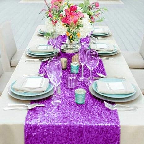 Buy Beesclover High Dnsity Sequins Table Runner For Home Table