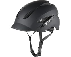 BASE CAMP Bike Helmet, Bicycle Helmet with Light for Adult Men Women Commuter Urban Scooter Adjustable M Size