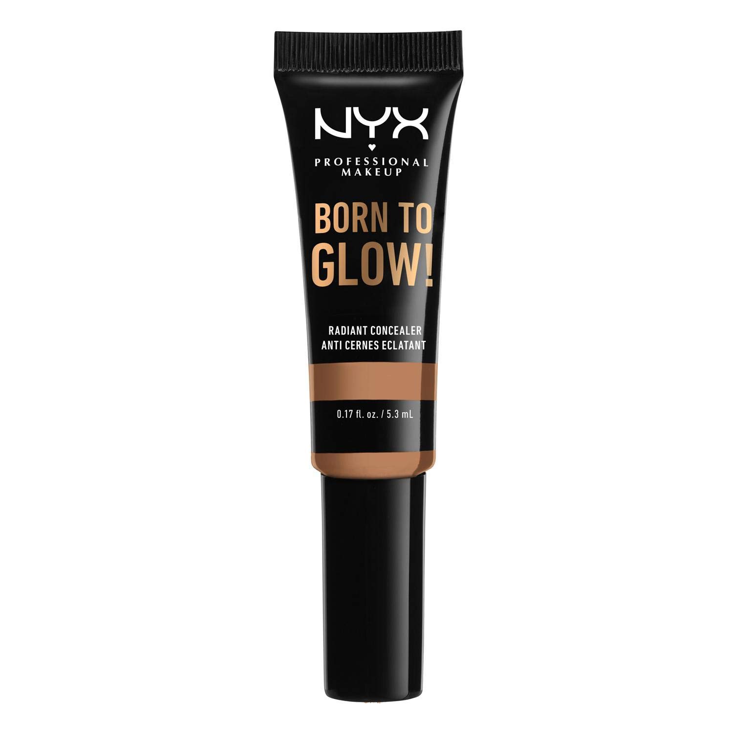 NYX Professional Makeup Born to Glow Radiant Concealer, Iridescent Finish, Reduces Under Eye Circles, Highlight and Contour, Vegan Formula, Shade: Golden Honey