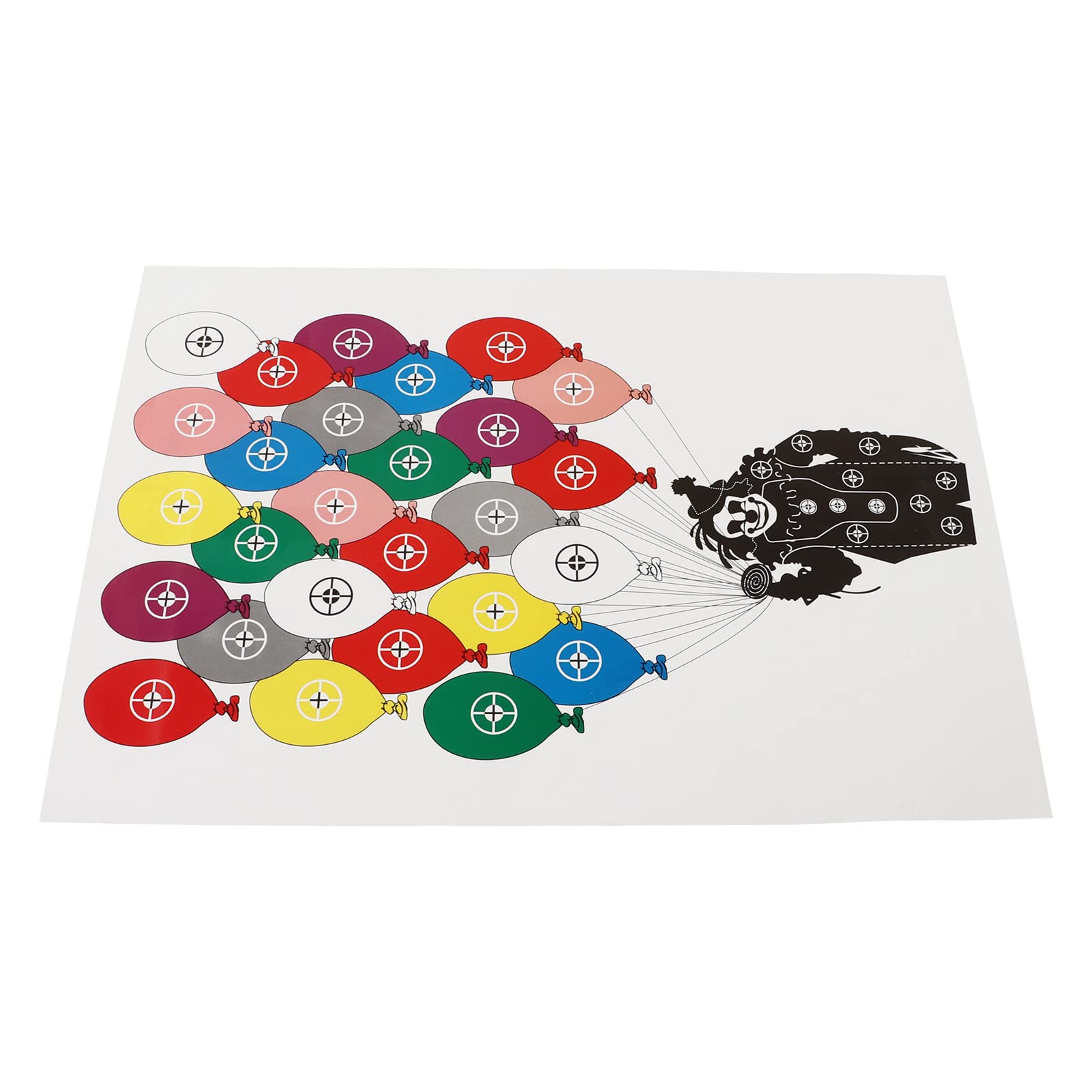 SPYMINNPOO 10Pcs Shooting Targets Paper, Archery Paper Targets Bow Arrow Hunting Accessories for Archery Enthusiasts Beginner 45x32cm (Clown Balloon)