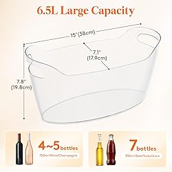Lifewit Large 6.5L Ice Bucket for Parties 4 Pcs