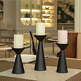 Set of 3 Black Taper Candle Holders Matte Metal Pillar Candlestick Modern Farmhouse Candle Stick Candle Holder for Wedding Di